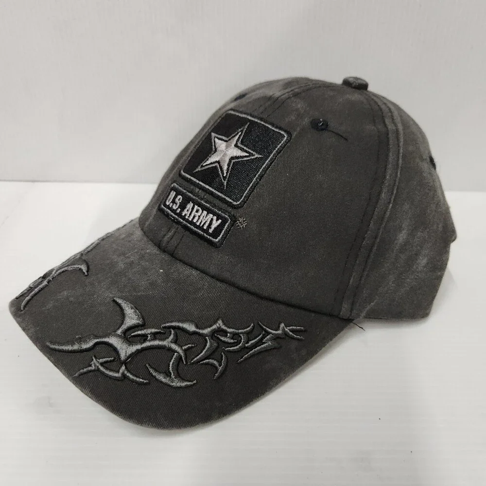 Eagle Crest U.s. Army Tribal Design Cotton Mens Cap Gray One Size Fits Most